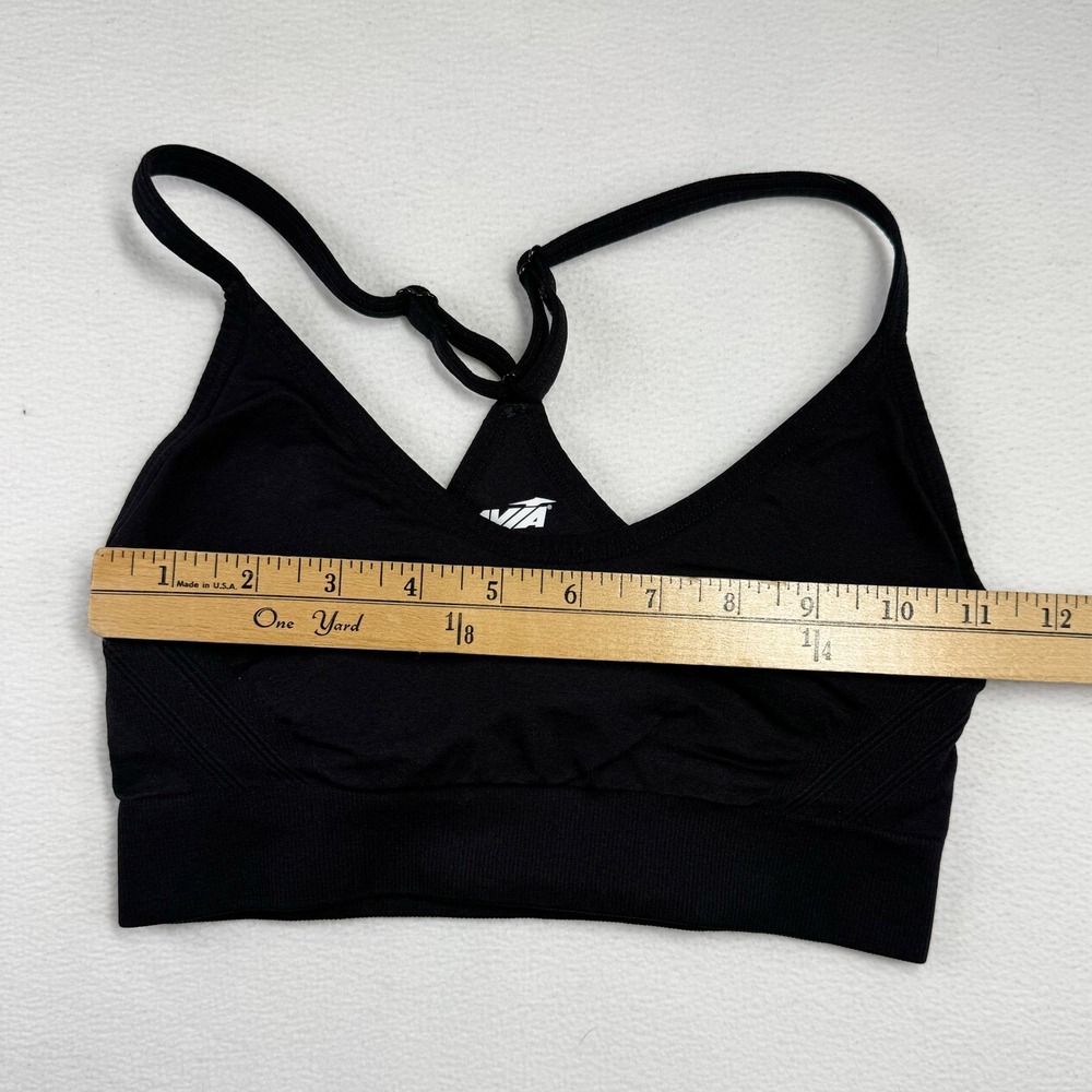 Avia Womens Black Seamless Racerback Sports Bra Adjustable Straps Size‎ Small - Picture 3 of 4